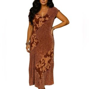 Johnny Was Ellie velvet burnout Maxi dress in Burnt Sienna NWT